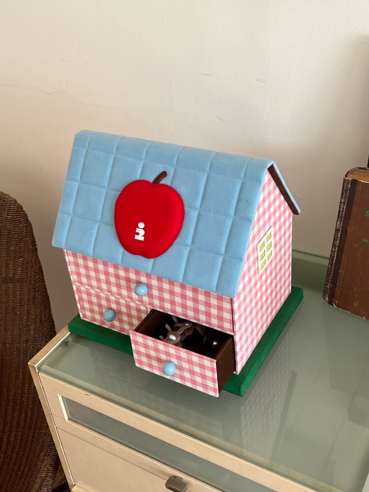 수심 Blue House Box 블루 하우스 박스 보관함 스토리지 집 모양 소품 수납함