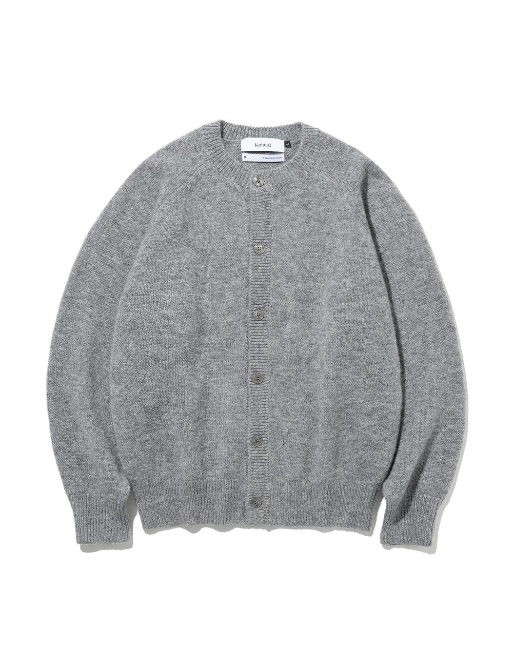 쉐기독 울 100% 라운드 가디건 GREY