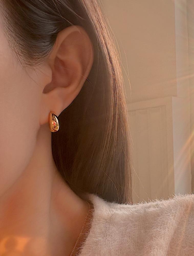 925실버 보네티 물방울 귀걸이 로즈골드