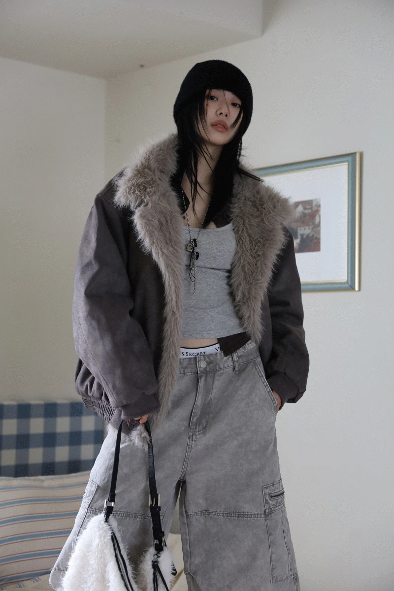 [MD PICK] 라쿤 패딩 무스탕 점퍼