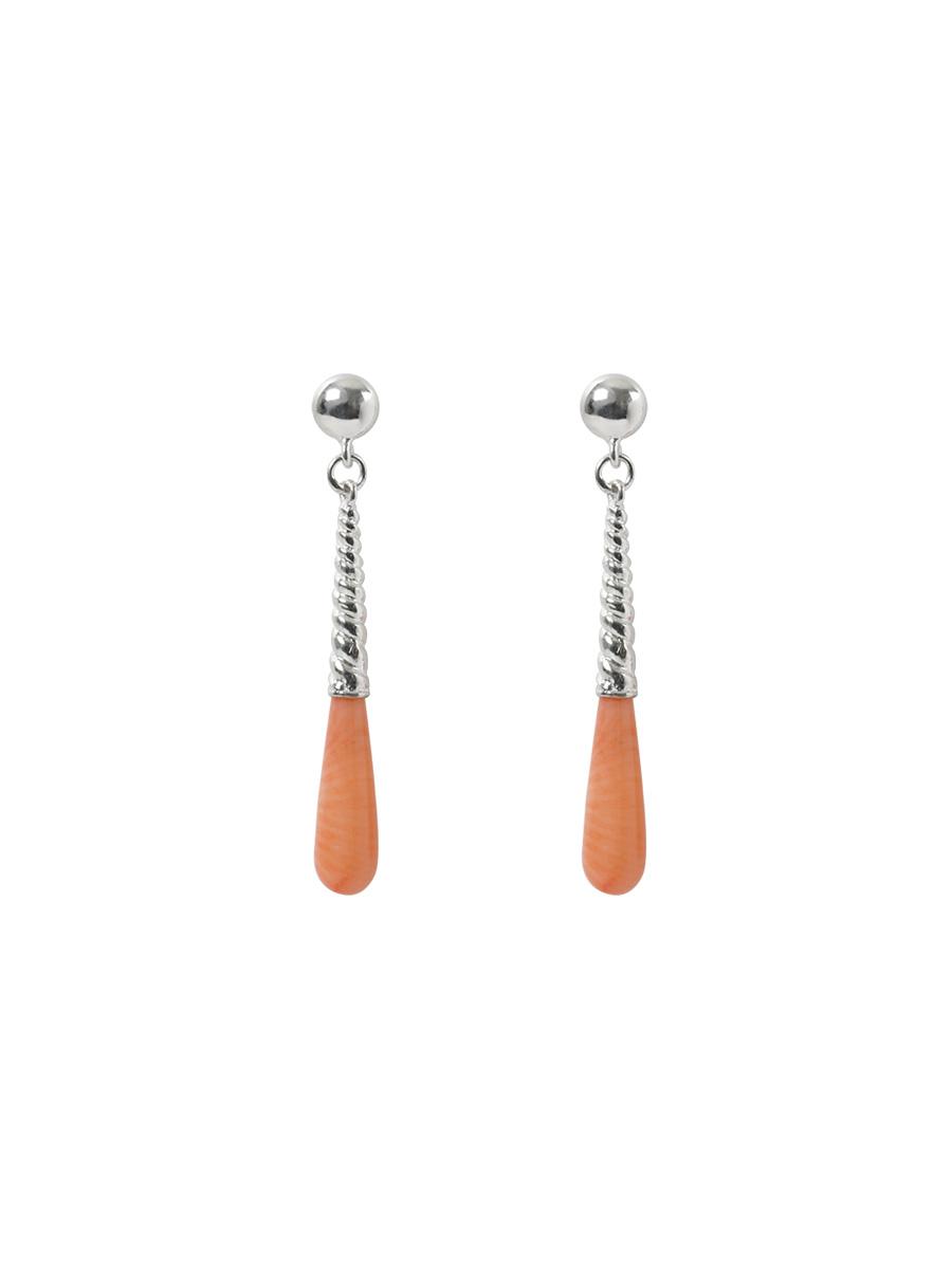 Coral drop earring_salmon pink