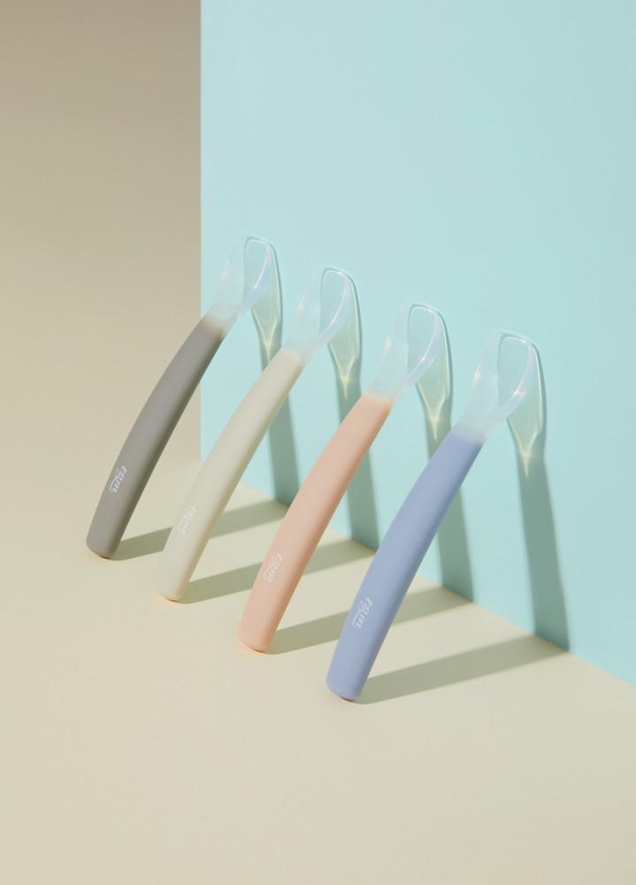 티지엠 실리콘 초기이유식 스푼 2P 케이스 세트 신생아 유아 아기용 이유식 스푼