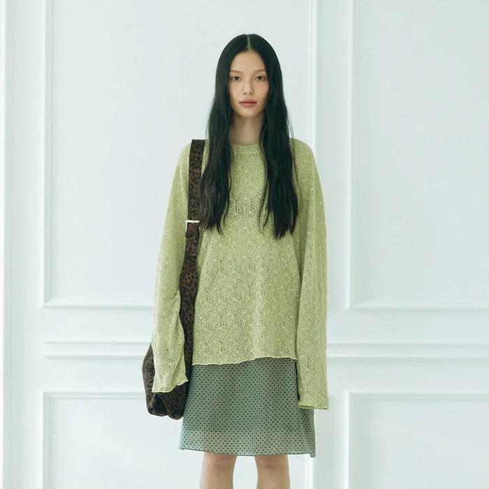 Net Raglan Knit Sleeve (Yellowish_Green)