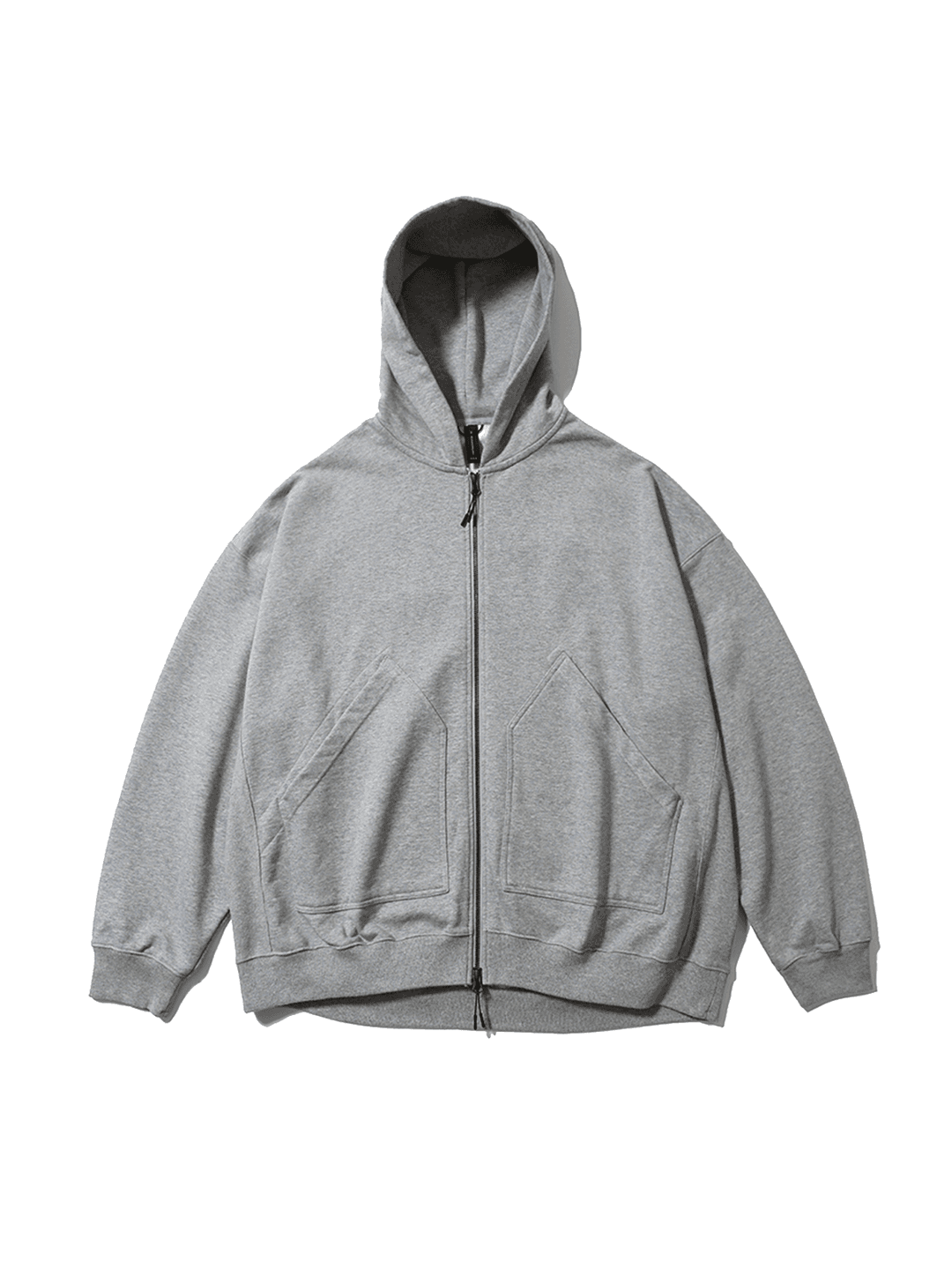 BAGGY ZIP HOODED SWEAT HEATHER GRAY