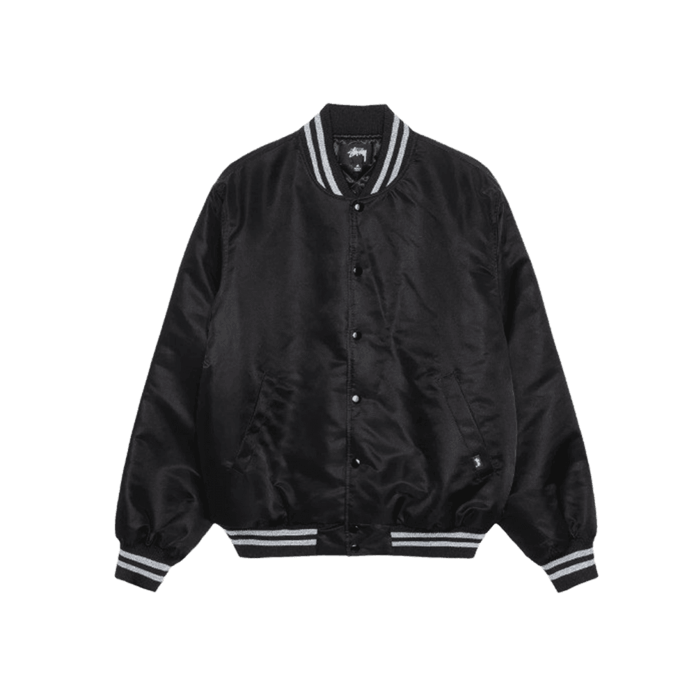 스투시 시퀸 사틴 재킷 블랙