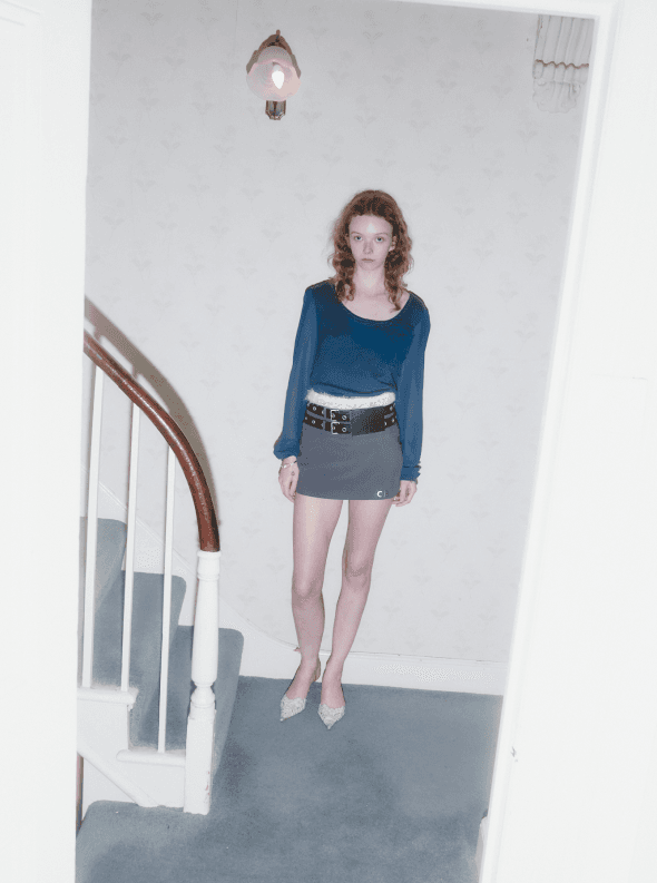 d'arc short skirt grey 숏스커트