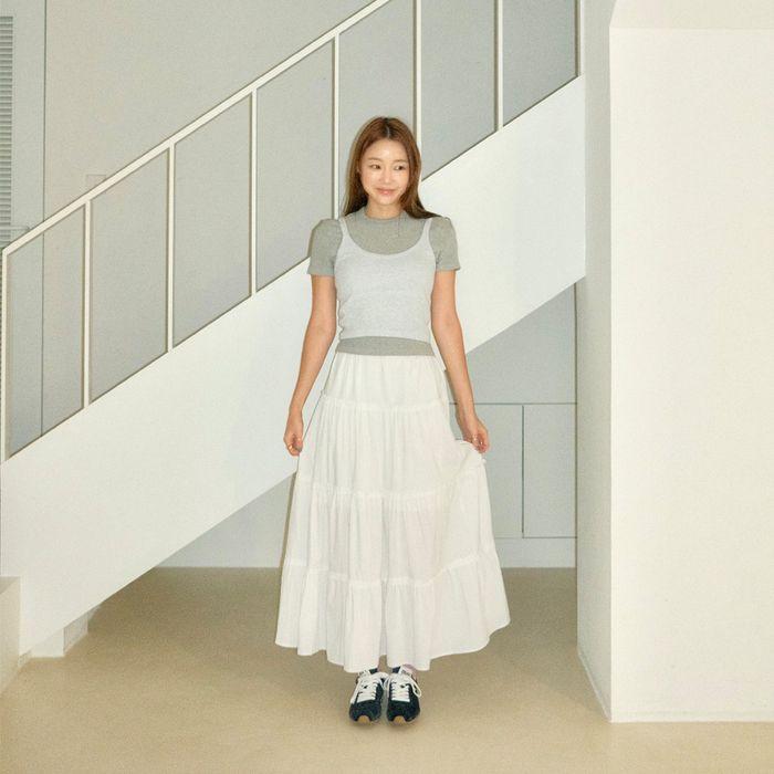 [15차 재입고] Maxi Shirring Flare Skirt (WHITE)