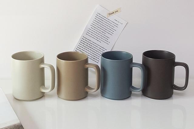 넉넉한 크기, 레트로 무광 카페머그컵 350ml (4color)