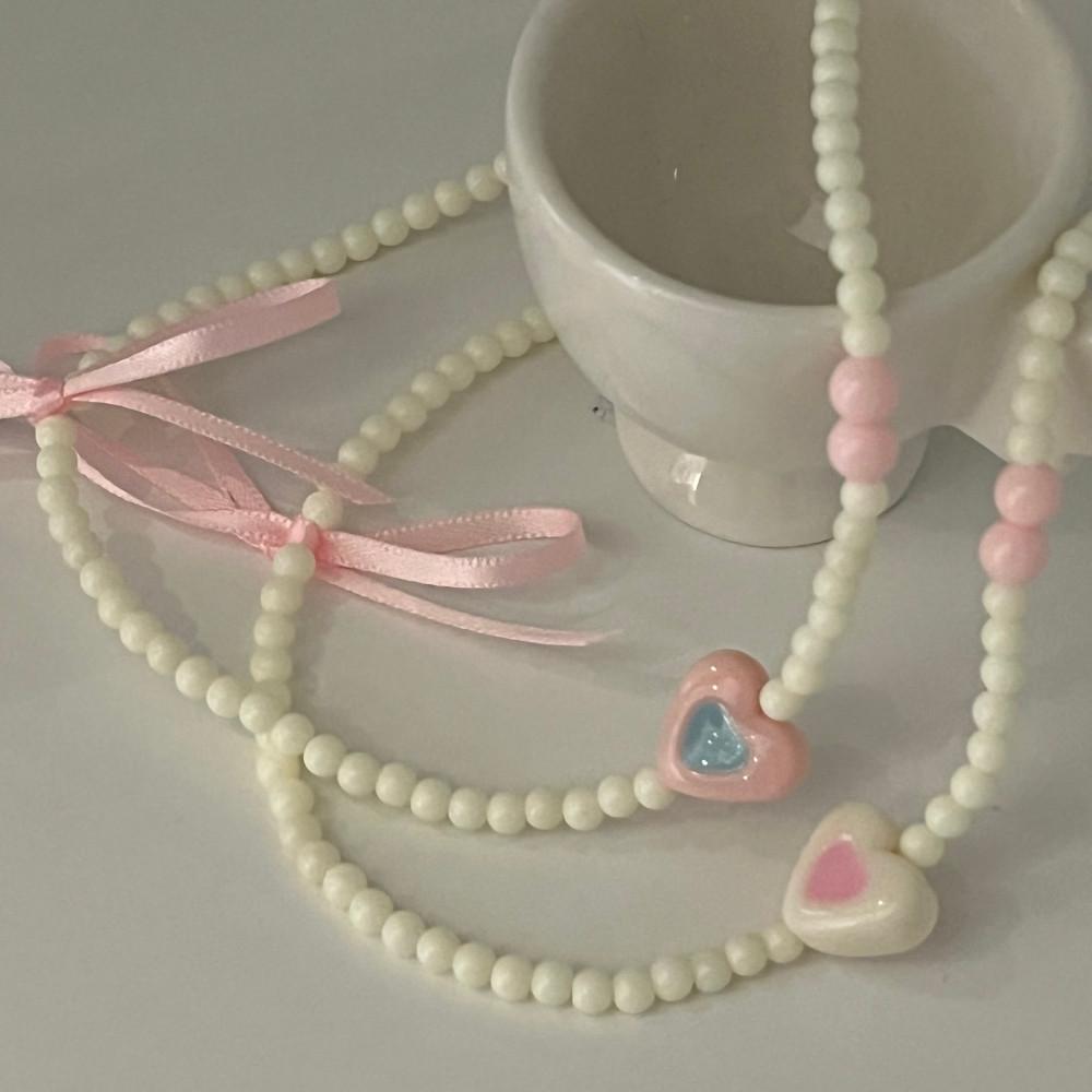 투톤 핑크러브 비즈스트랩