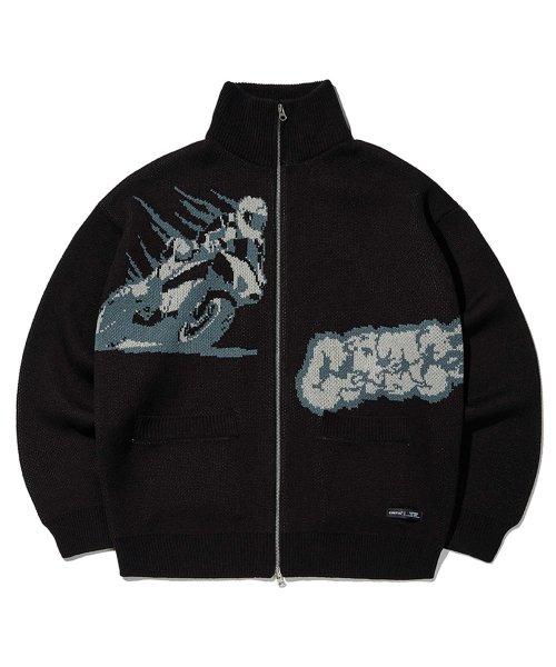 Moto Gp Knit Zip-Up Black