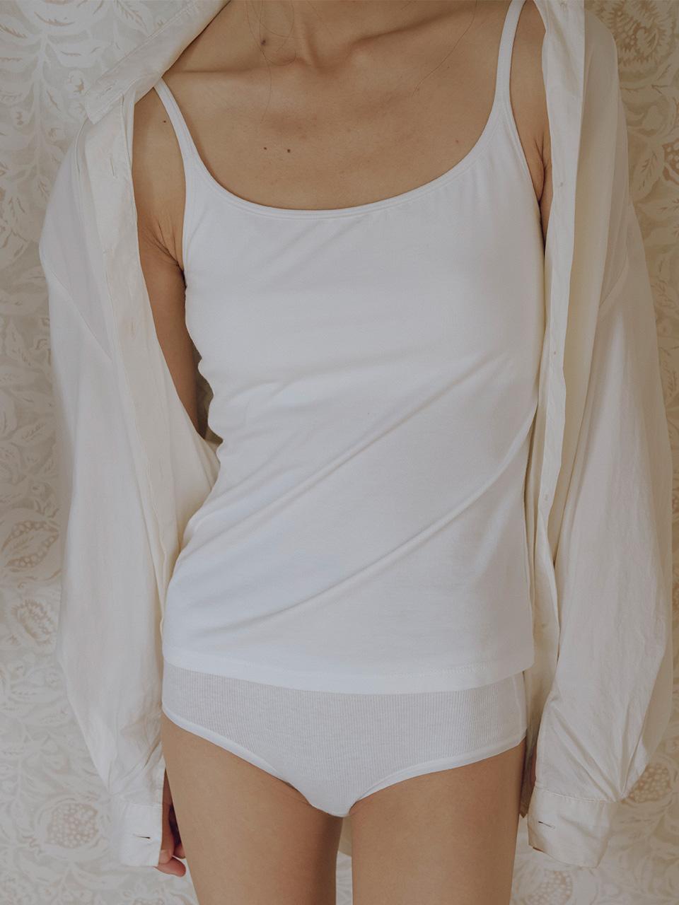 2 in 1 soft bamboo singlet in ivory_싱글렛 아이보리