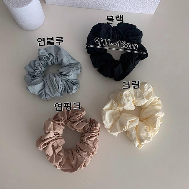[2개특가] 워싱 바스락 스크런치 곱창밴드 국산 헤어 머리끈