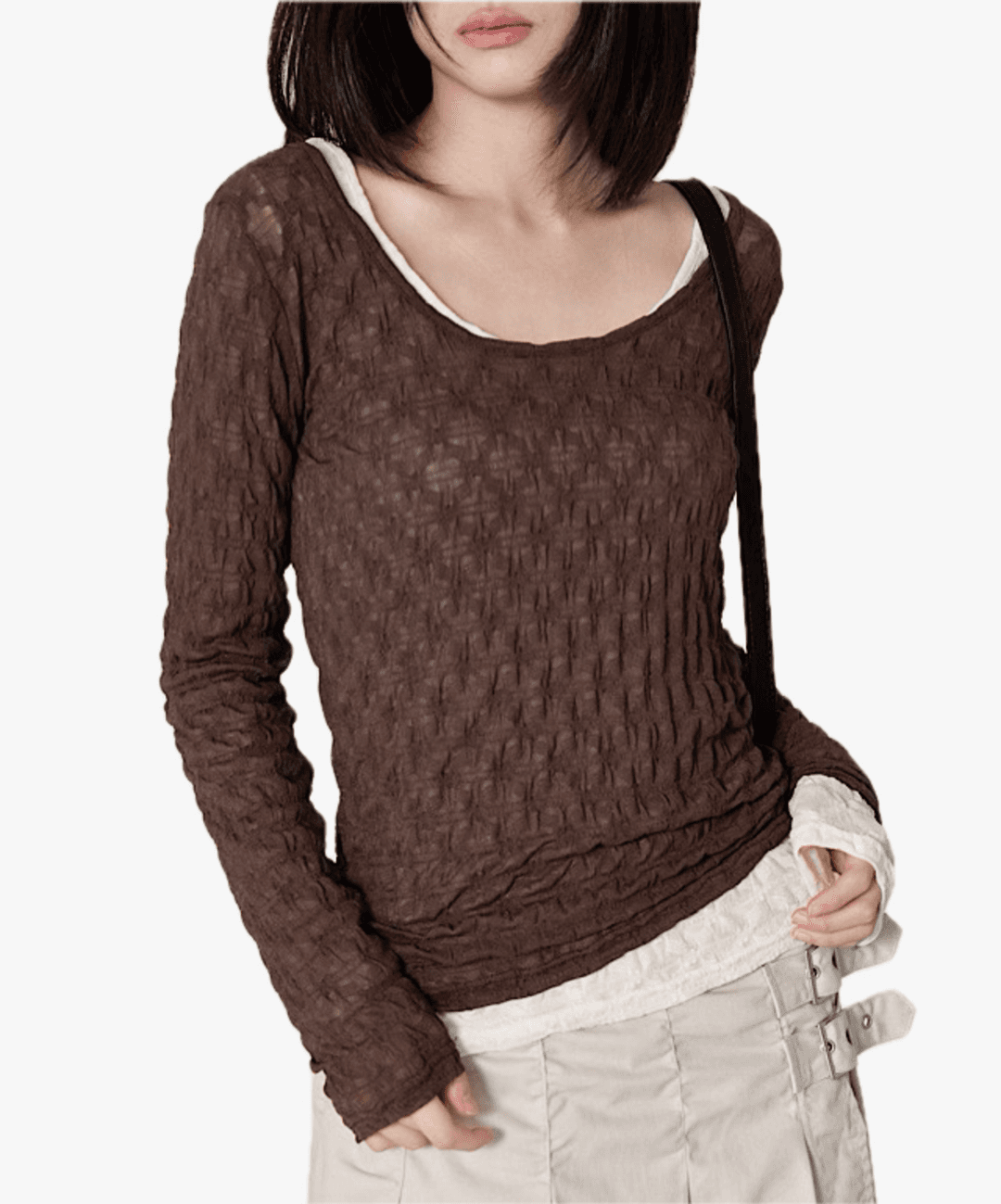 [여리핏]네트 긴소매 빈티지 티셔츠(3cols)