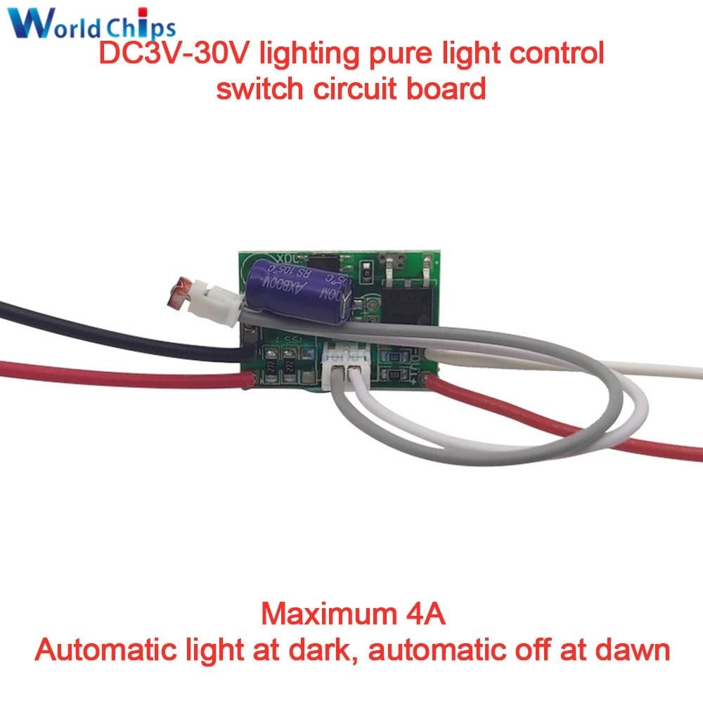 DC 3V-30V Low Voltage LED Light Control Induction Circuit Board 5V 12V Solar Light Switch Control Board LED Driver Module