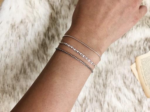 92.5실버- 고급 이태리체인 레이어드팔찌 3개세트