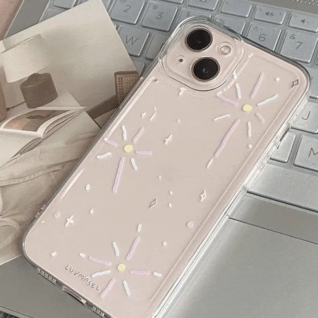 아이폰 투명 파스텔 폭죽 팡팡 플커버 젤리 감성 범퍼 실리콘 유니크 키치 우정 친구 커플 귀여운 핸드폰 휴대폰 애플 폰 케이스 아이폰케이스 11 프로 12 13 14 15 프로맥스