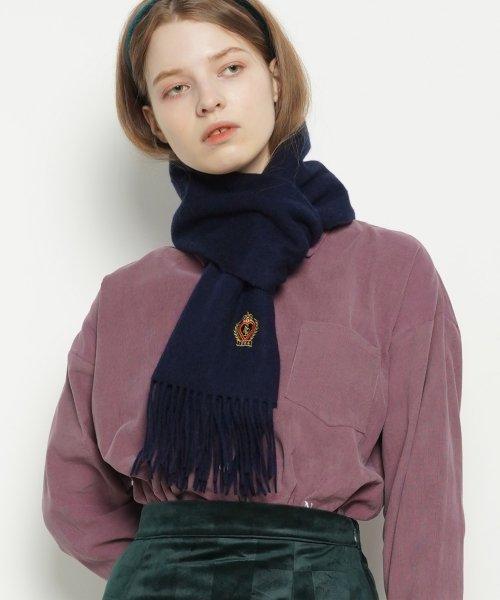 MW147 Wool 100 Royal muffler navy