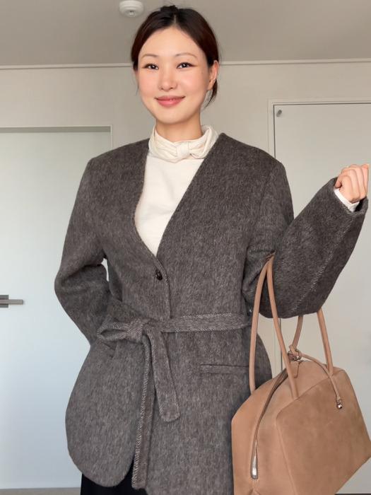 벨티드 논카라 핸드메이드 코트 2컬러 L290