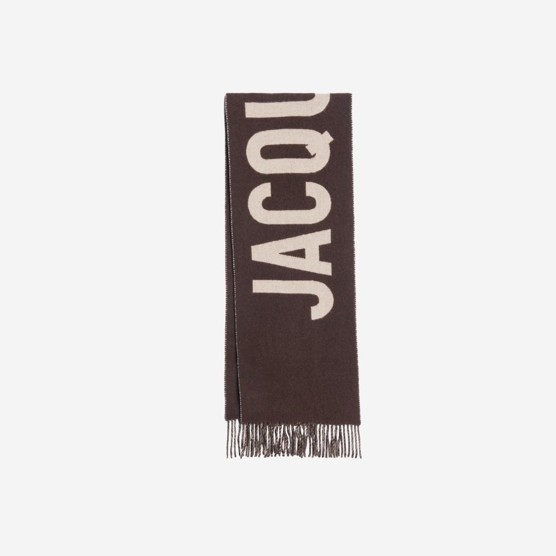 Jacquemus L'echarpe Jacquemus Fringe Logo Scarf Multi Brown