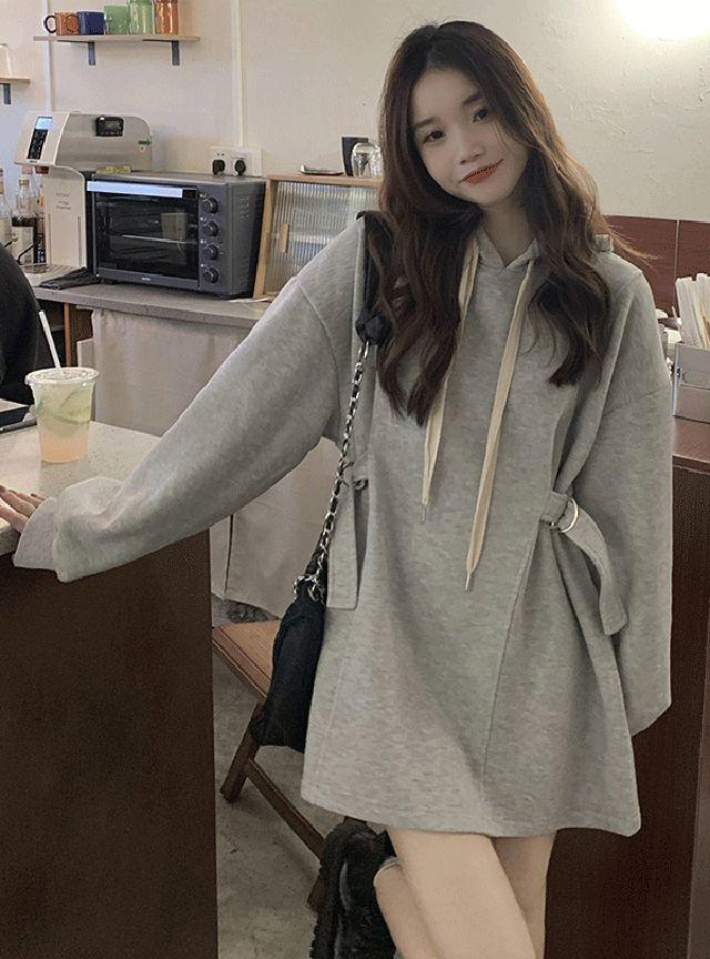 쇼리 큐트 기모 후드 원피스