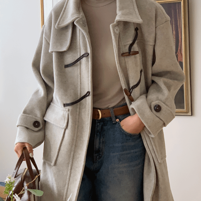 diagonal duffle coat