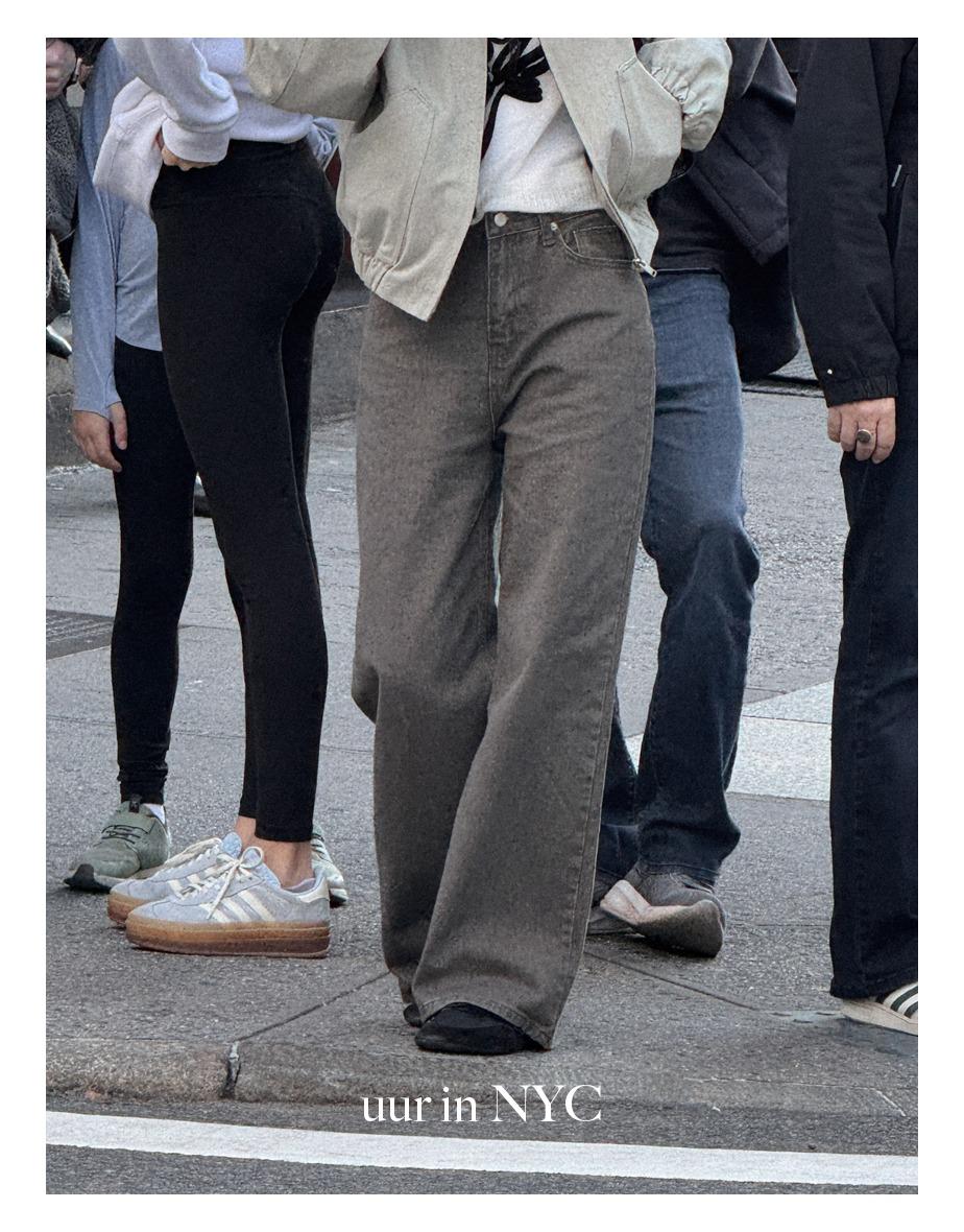 어퍼사이드 워싱 데님 [카키브라운]