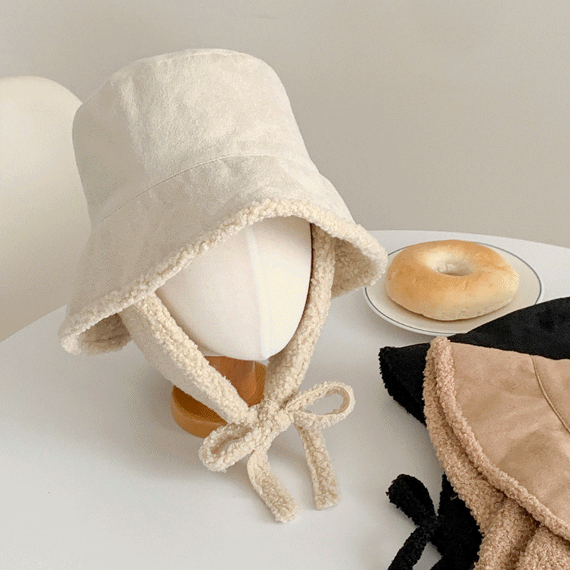 [빠른출고/탈부착] 소근소근 양털 귀도리 벙거지 버킷햇 모자(3color)