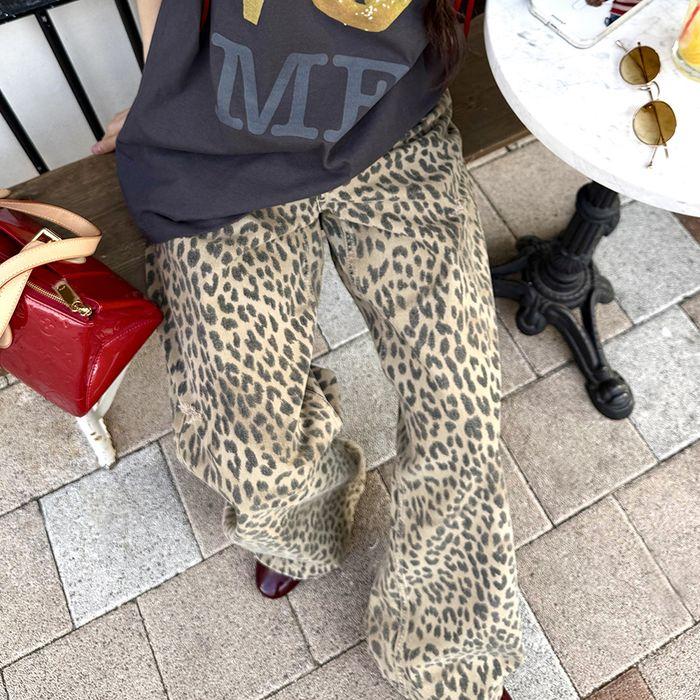 Chouetties by LUCKY CHOUETTE_Leopard Denim Pants (beige)_LAPDX25400BEX