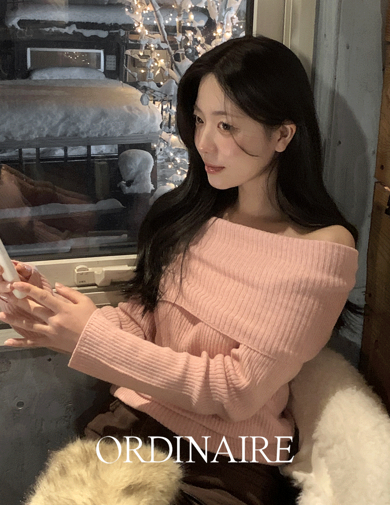 가내스라 [🌹연말룩][오프숄더][여리여리][ordinaire] 폴링 울 오프숄더 니트 (3color)