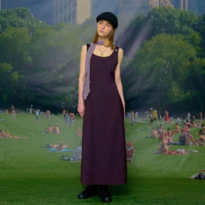 Lily Stripe Long Dress (Purple)