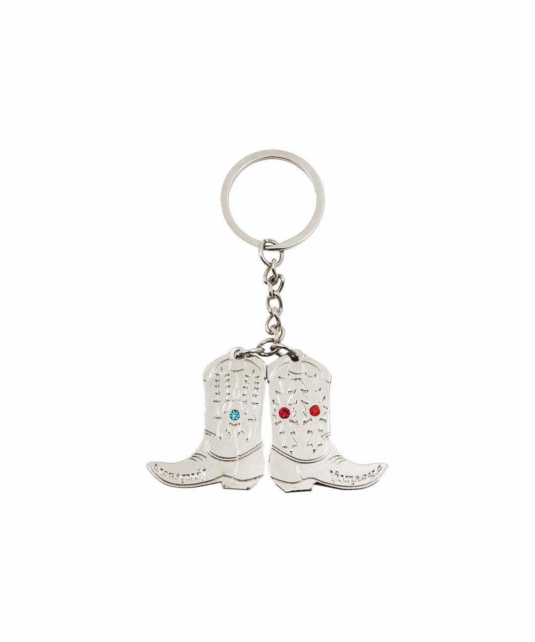 WESTERN BOOTS KEYCHAIN SILVER