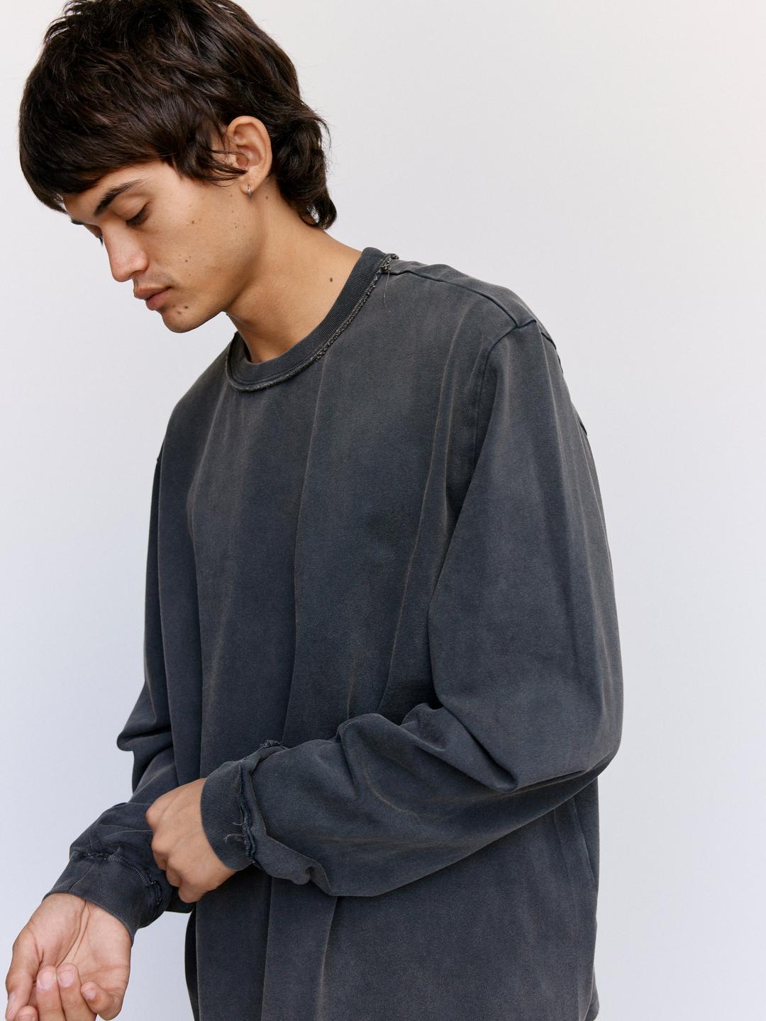 Camiel Fortgens Old Dye Cotton Big Long Sleeve Tee - Black