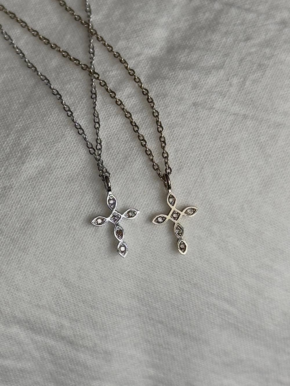 14k Cross cognac necklace