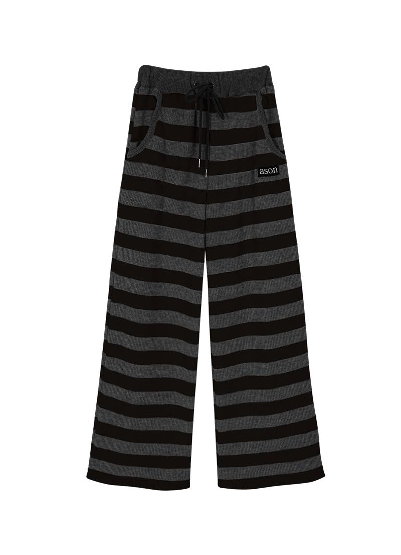 COSY STRIPE PANTS / CHARCOAL
