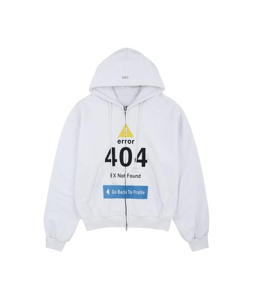 ERROR 404 ZIP HOODIE [WHITE]