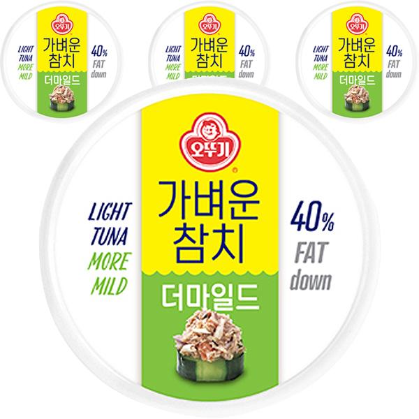 오뚜기 가벼운참치 더마일드 135g, 4개