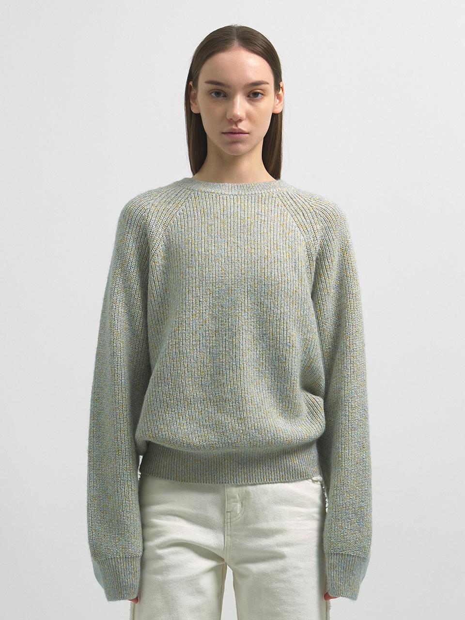 Melange standard pullover knit - Mint