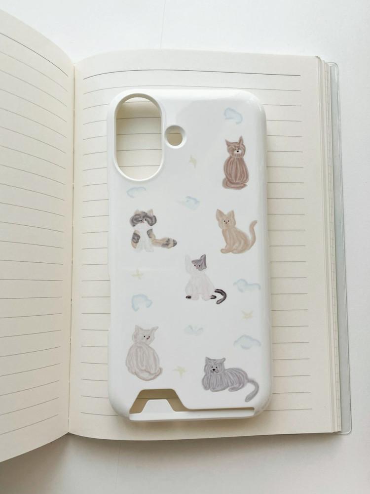 Little fluffy kitty card phone case / 카드 수납 케이스