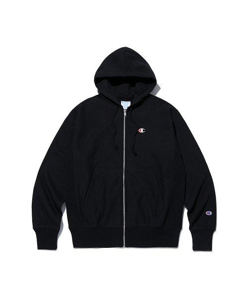 [US] C로고 Reverse Weave® 기모 후드집업 (BLACK) CKTS2F703BK