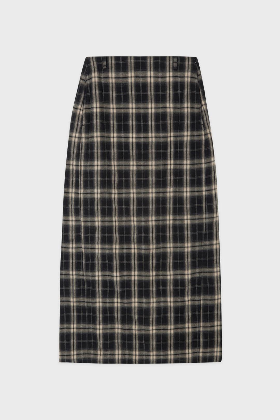 Check H-Line Skirt (Black)