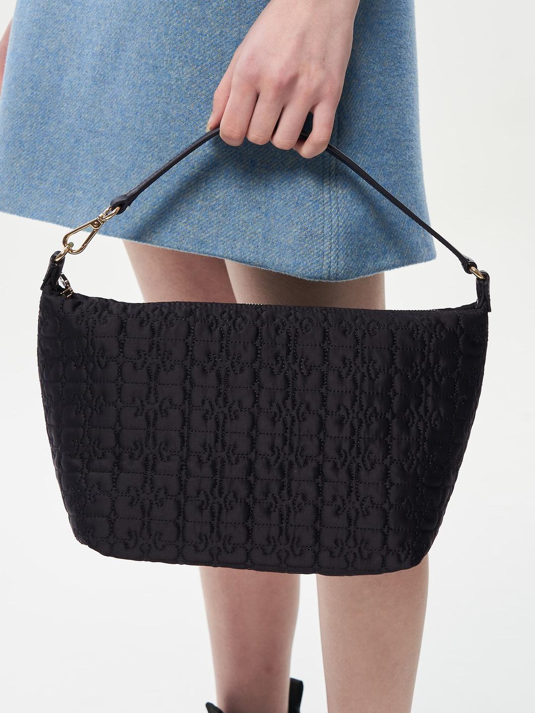Butterfly Medium Pouch Satin - Black