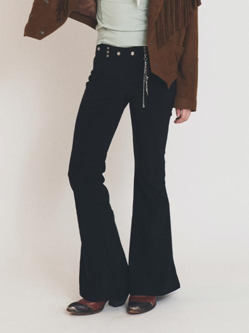 EYELET BOOTS CUT PANTS BLACK