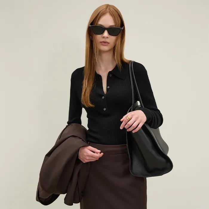 MOAHE RIBBED COLLAR KNIT