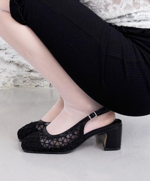 플로우 메쉬 슬링백 (BLACK)