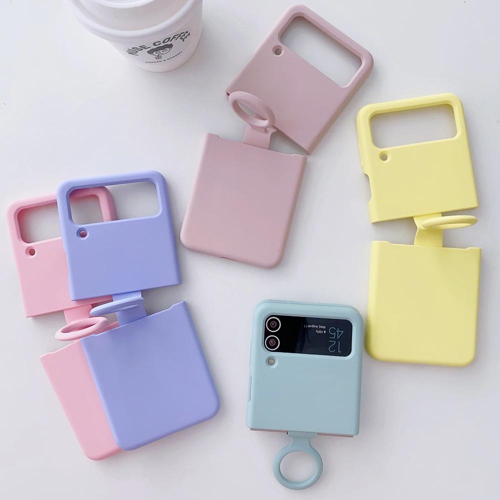 삼성 갤럭시 Z플립5 Z플립4 Z플립3 일체형 실리콘 핑거 링 슬림 하드 파스텔색 지플립5 지플립4 지플립3 제트플립5 제트플립4 제트플립3 플립5 플립4 플립3 케이스