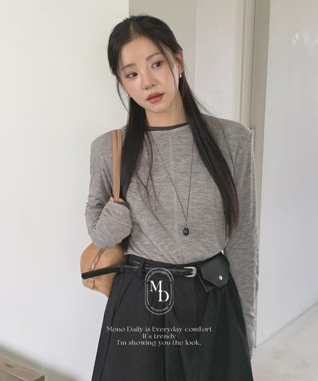 마론 절개 텐셀 티셔츠 (이너티로 여기저기 활용도가 좋아요!)