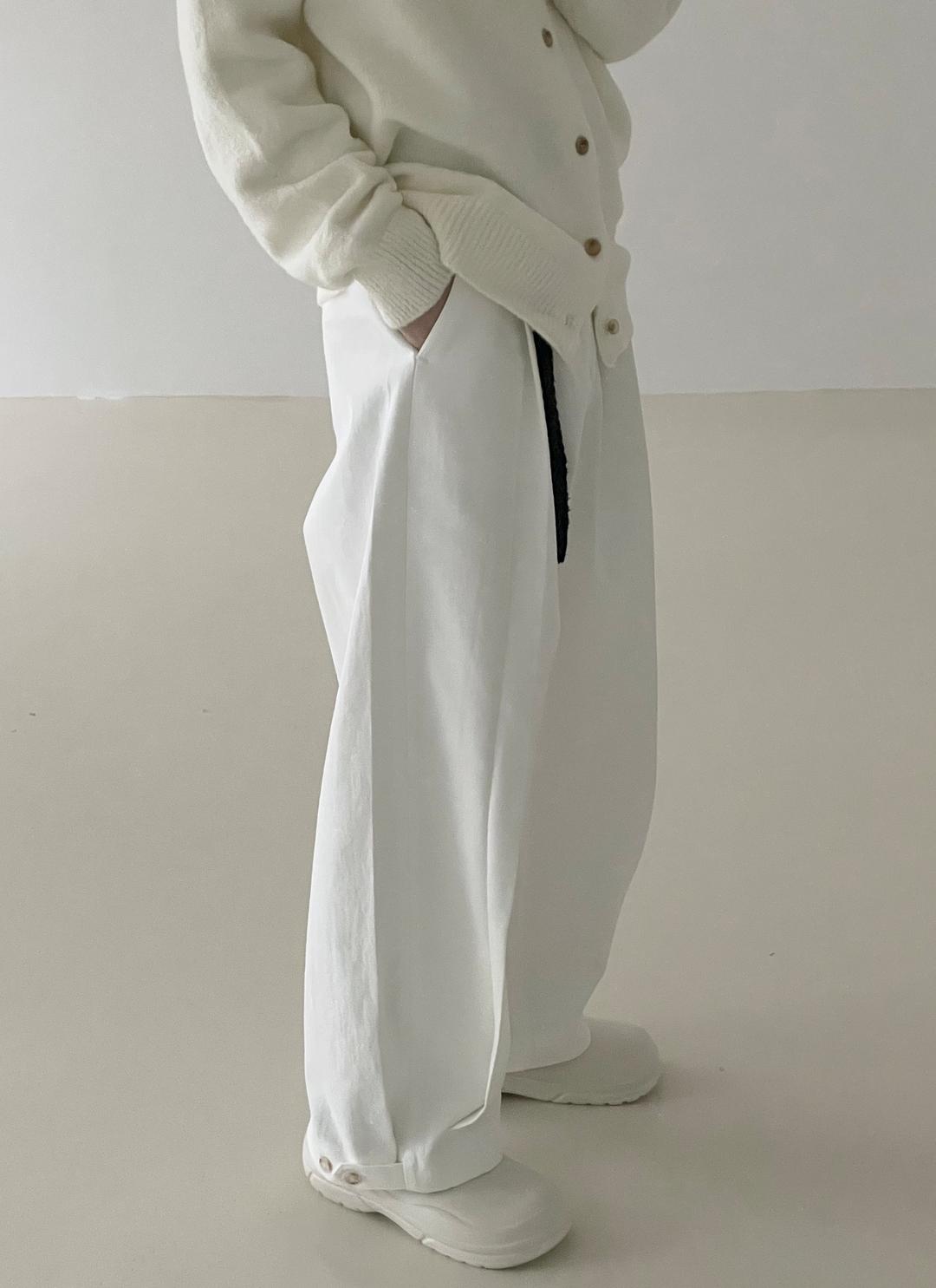 Two tuck wide Paris cotton pants