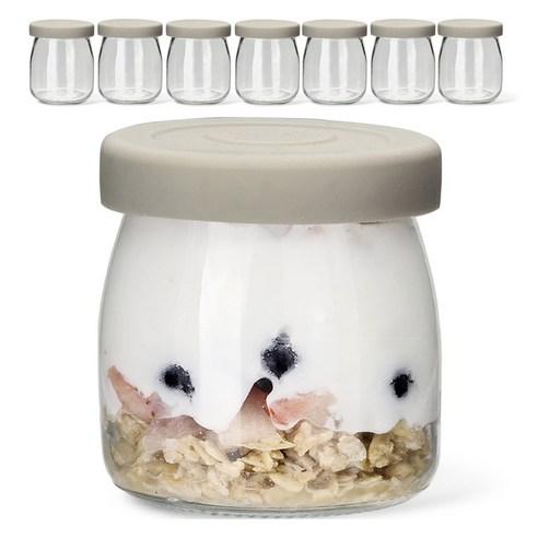 미르 헥사 실리콘 뚜껑 요거트 우유 유리병 와이드 그레이 - 유리저장병 | 쿠팡