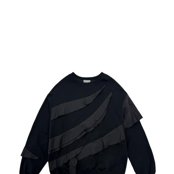 Sheer Ruffled Sweatshirt