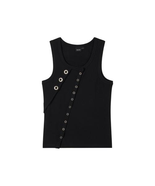 Oblique Snap Sleeveless (Black)